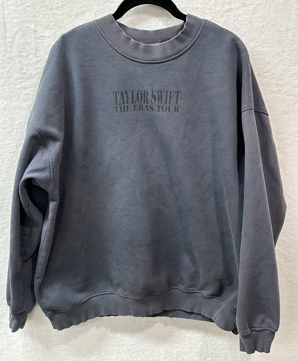 Taylor Swift The Eras Tour‎ Sweatshirt Gray Crewneck Womens MED DISCOLORED